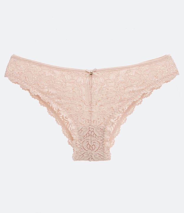 Bombacha Bikini Básica en Encaje Rústico con Textura Floral 5