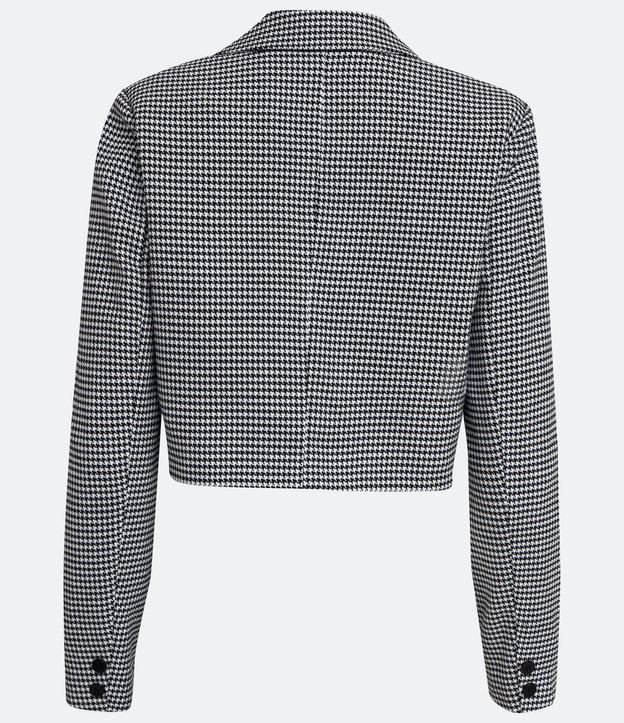 Blazer Cropped Sastrería con Estampado Pied-de-Poule 8