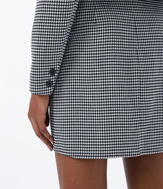 Blazer Cropped Sastrería con Estampado Pied-de-Poule 5