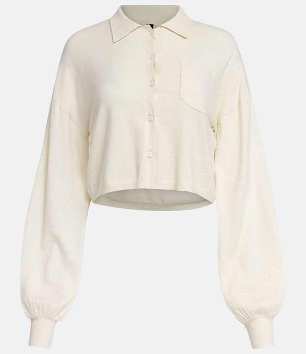Cardigan de Punto con Bolsillo y Manga Abullonada 6
