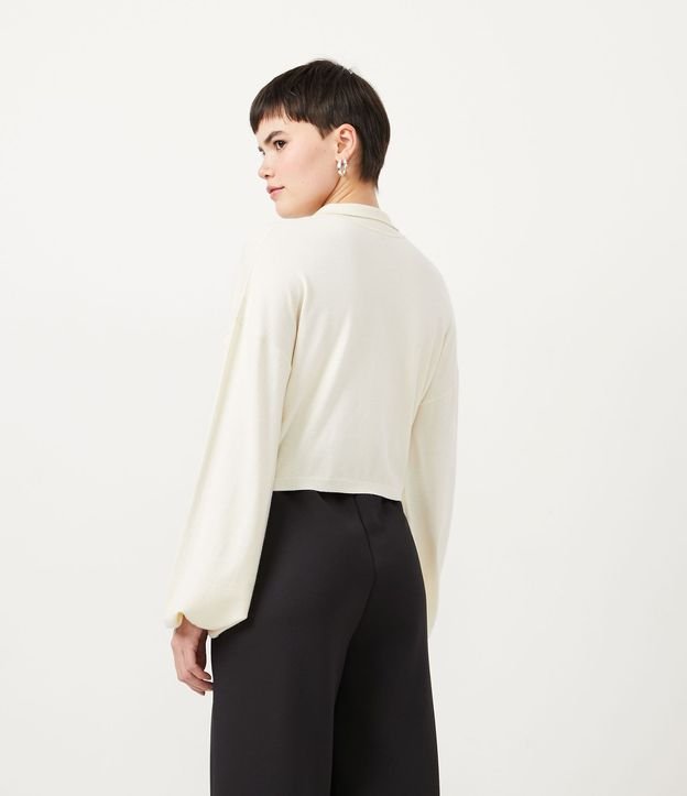 Cardigan de Punto con Bolsillo y Manga Abullonada 3