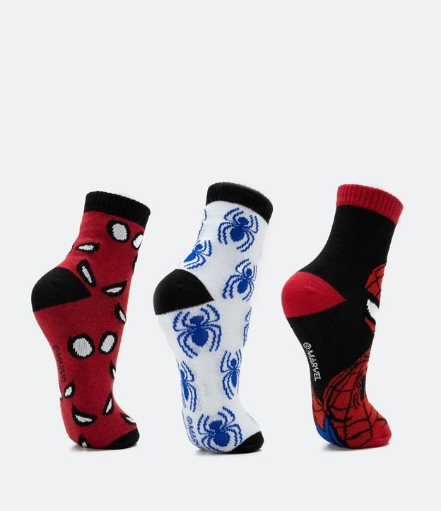 Kit 3 Pares de Medias Infantiles en Algodón con Estampas Spider-Man - Talle 19/22 al 31/34 2