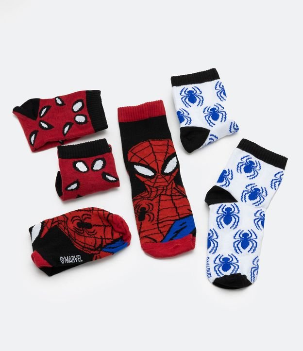 Kit 3 Pares de Medias Infantiles en Algodón con Estampas Spider-Man - Talle 19/22 al 31/34 3