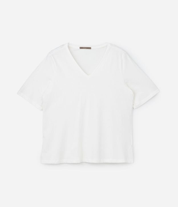 Blusa Básica en Algodón con Cuello V Curve & Plus Size 4