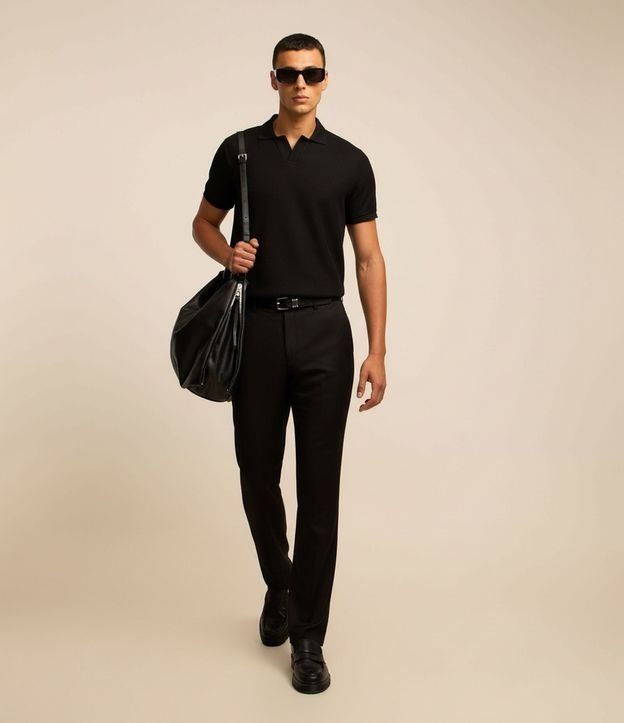 Pantalón Social Slim en Poliviscose con Bolsillos