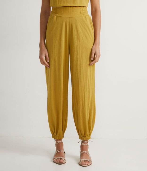 Pantalón Harem en Orly con Cintura Mediana y Cintura Ancha Elástico