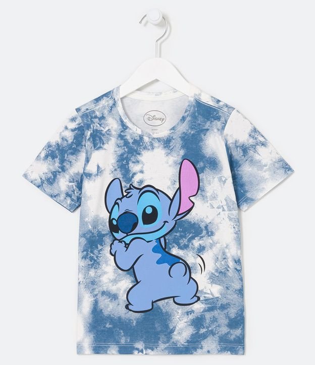 Blusa Infantil con Estampa Tie Dye y Stitch - Talle 5 a 14 años
