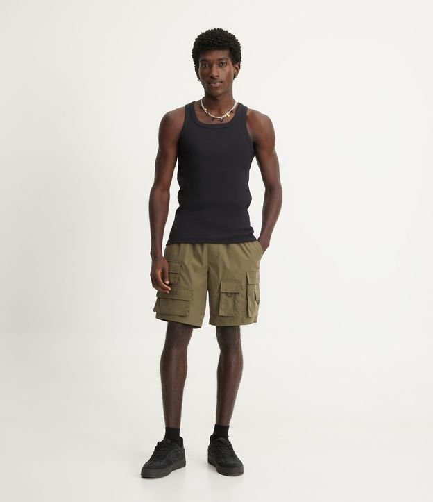 Musculosa Regular Básica en Rib de Algodón 2
