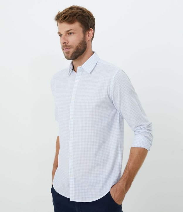 Camisa Comfort Manga Larga con Estampado de Cuadros Grid