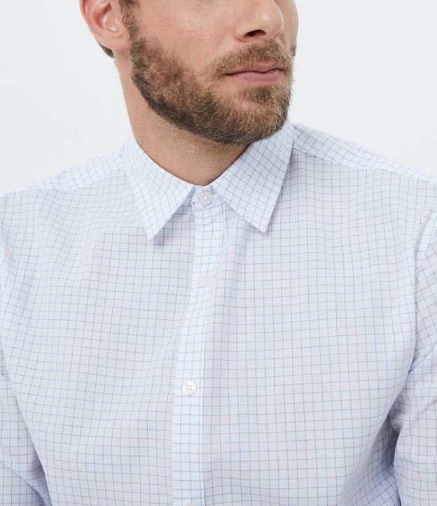 Camisa Comfort Manga Larga con Estampado de Cuadros Grid 4