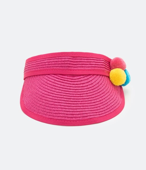 Visera de Paja Infantil con Pompones de Colores 3