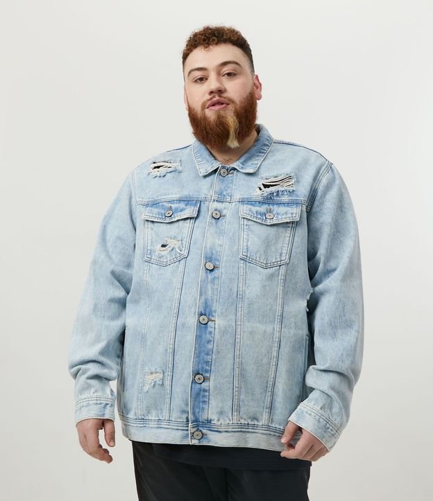 Campera Jeans Destroyed Delavé 7
