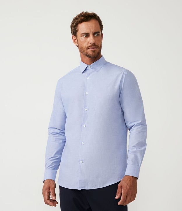 Camisa Comfort en Algodón con Textura Hilo a Hilo 1
