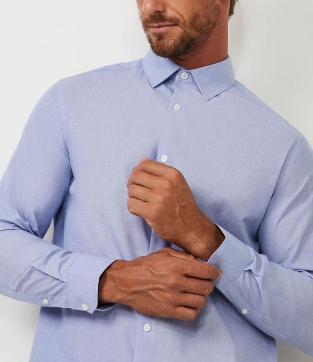 Camisa Comfort en Algodón con Textura Hilo a Hilo 7