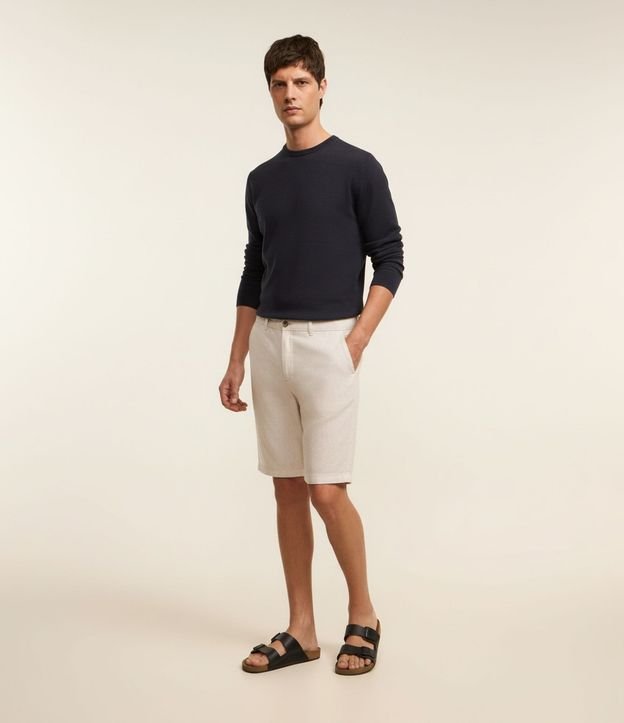 Bermuda Slim Texturizada en Lino con Algodón