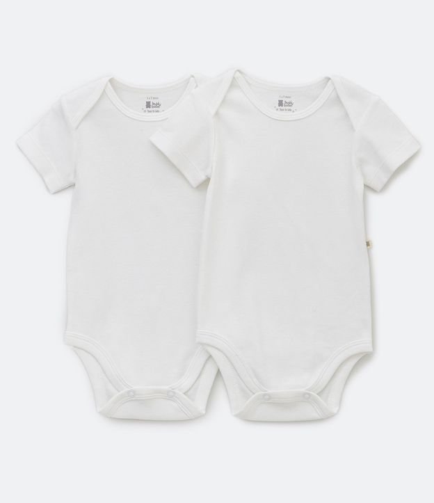 Kit 02 Bodies Infantil en Suedine Básico - Talle RN a 18 meses