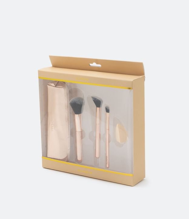 Kit 03 Brochas 1 Esponja Maquillaje y 1 Estuche Alchemia 2