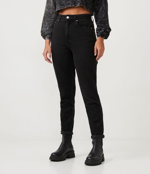 Pantalón Mom Jeans con Bolsos y Bajo Plegado 2