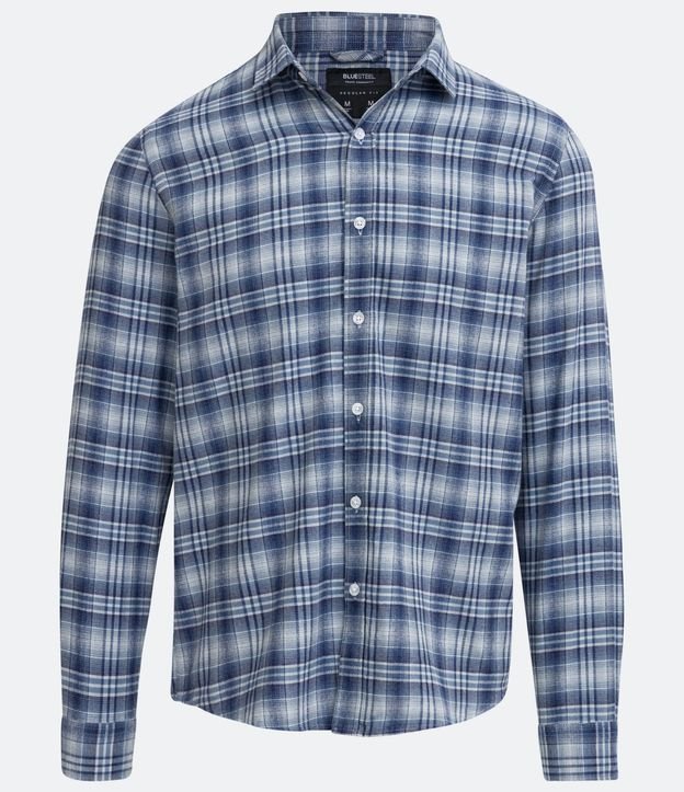 Camisa en Franela de Manga Larga con Estampado de Cuadros 5