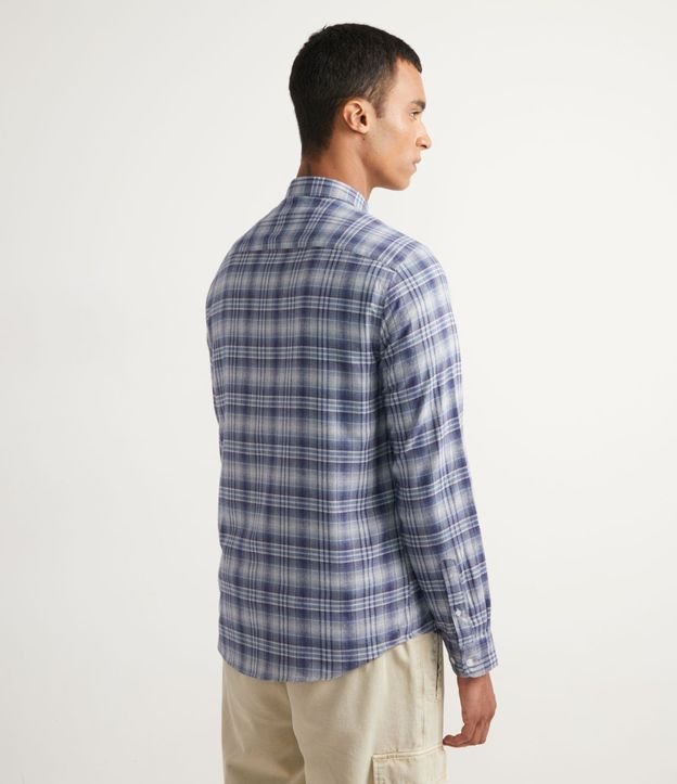 Camisa en Franela de Manga Larga con Estampado de Cuadros 2