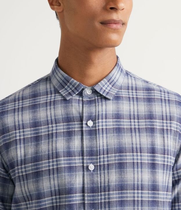 Camisa en Franela de Manga Larga con Estampado de Cuadros 3