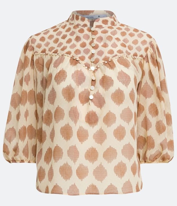 Camisa Manga 3/4 en Chiffon con Estampado Lunares Irregulares 6
