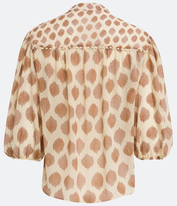 Camisa Manga 3/4 en Chiffon con Estampado Lunares Irregulares 7