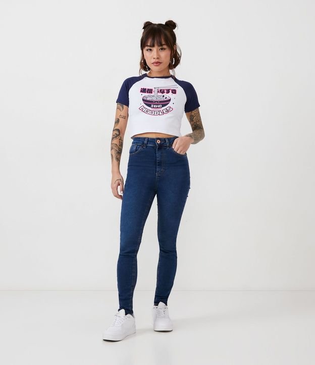 Pantalón Skinny en Jeans con Cintura Alta 1