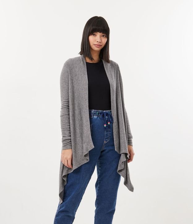 Cardigan en Tejido de Punto con Puntas en la Barra