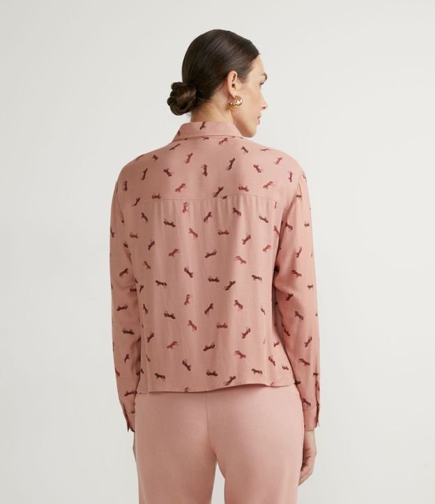 Camisa en Viscosa con Estampado de Caballos 2