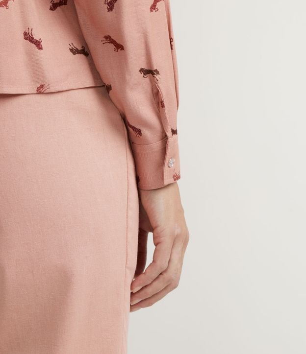 Camisa en Viscosa con Estampado de Caballos 4