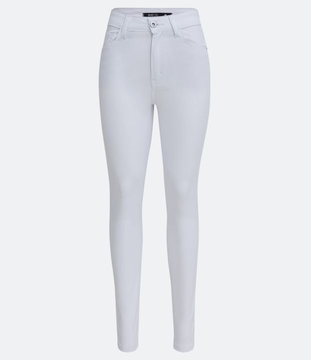 Pantalón Skinny en Sarga con Cintura Mediana y Bolsillos 5