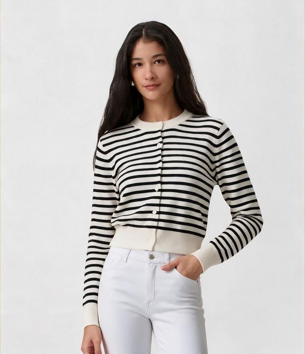 Pantalón Skinny en Sarga con Cintura Mediana y Bolsillos 2