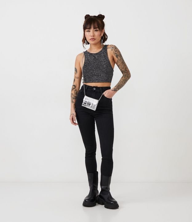 Pantalón Skinny Jeans con Cintura Alta y Bolsillos 2