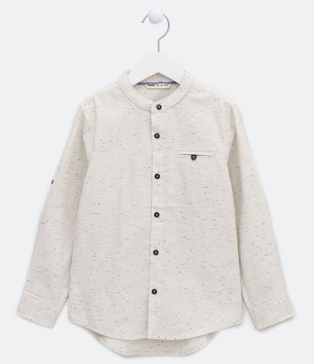 Camisa Infantil con Pequeño Bolsillo y Cuello Mao - Talle 5 a 14 años