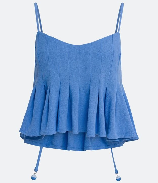 Blusa Musculosa Cropped con Tirantes Finos y Pliegues 8