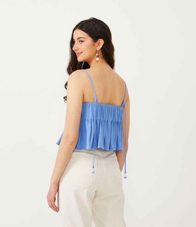 Blusa Musculosa Cropped con Tirantes Finos y Pliegues 4