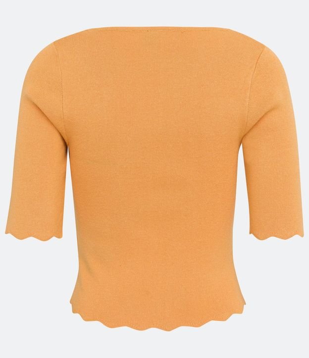 Blusa de Punto con Escote Cuadrado y Volados en la Barra 7