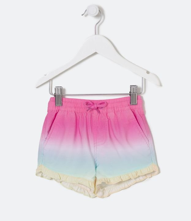 Short Runner Infantil con Estampado Degradado y Volados - Talle 1 a 5 años