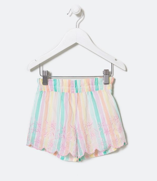Short Clochard Infantil Rayado con Barra Nube - Talle 1 a 5 años