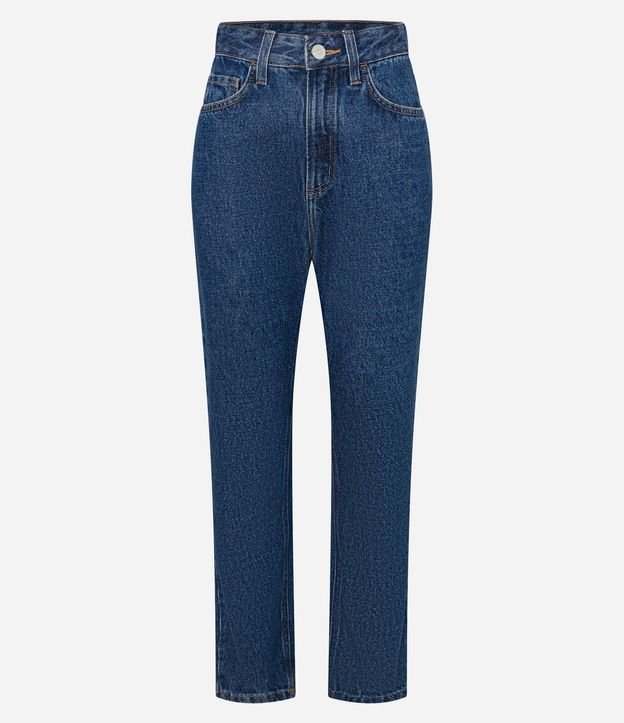 Pantalón Mom en Jeans con Cintura Alta y Costura Aparente 5