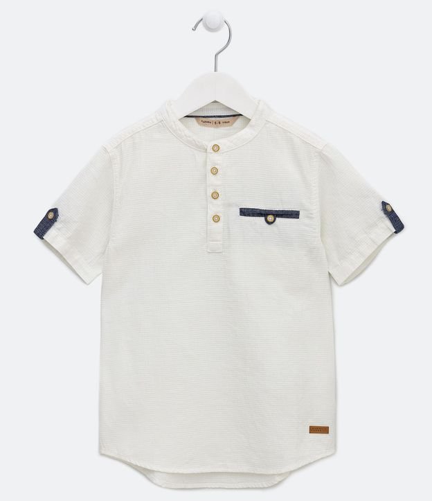 Camisa Ancha Infantil con Textura y Botones - Talle 5 a 14 años