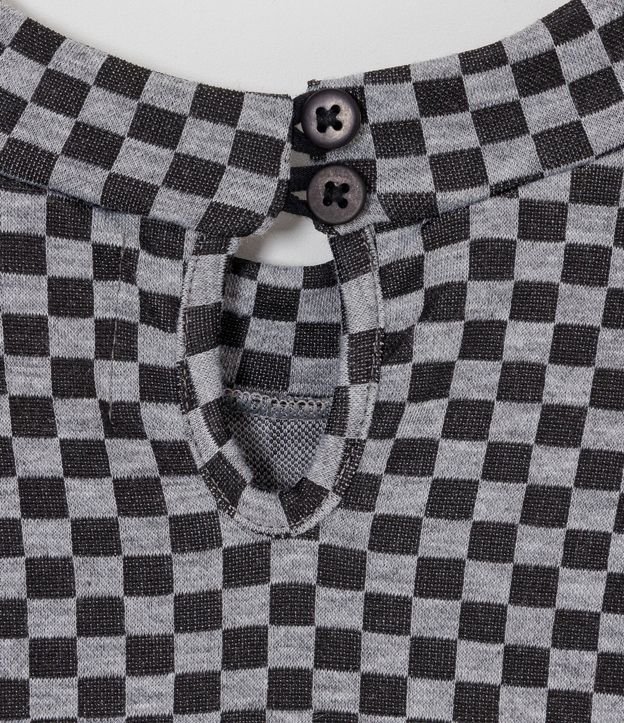 Vestido Infantil con Patrón Cuadrillé Grid y Bordado Neón - Talle 5 a 14 años 5