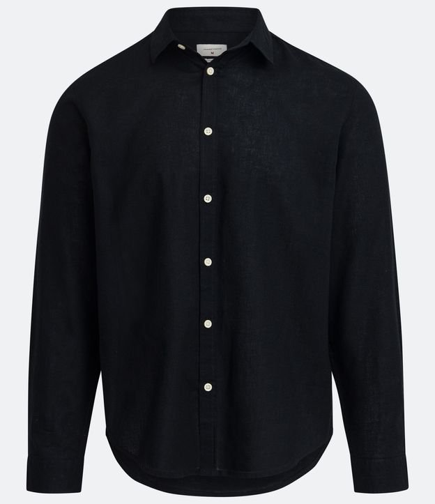 Camisa Comfort Básica en Lino Manga Larga 7