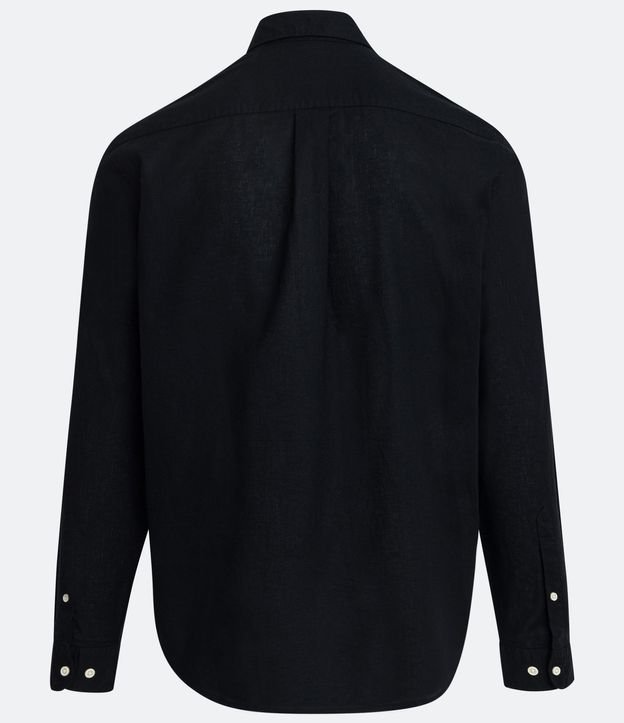 Camisa Comfort Básica en Lino Manga Larga 8