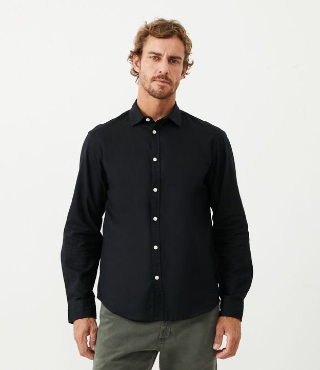 Camisa Comfort Básica en Lino Manga Larga 2