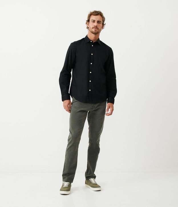 Camisa Comfort Básica en Lino Manga Larga 3