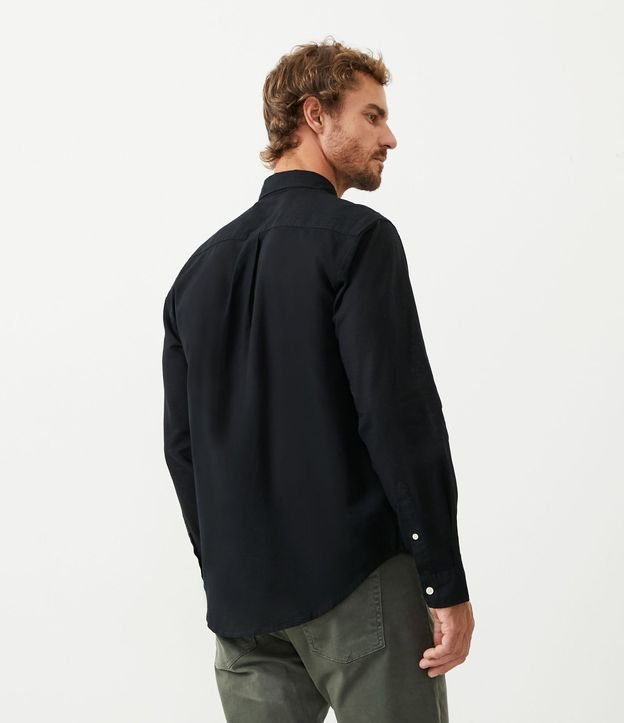 Camisa Comfort Básica en Lino Manga Larga 4