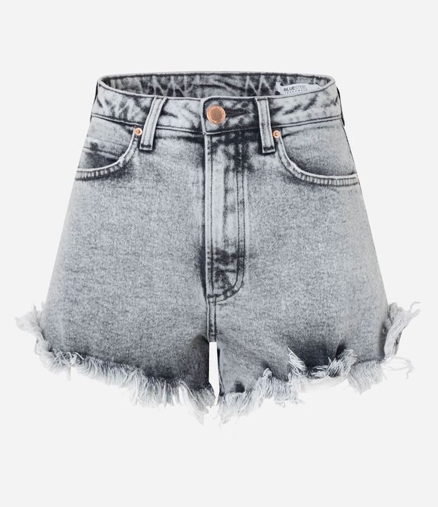 Short Hot Pants Jeans con Cintura Alta y Terminación Deshilachada 6