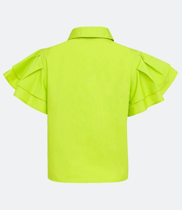 Camisa en Algodón con Manga Corta y Volados 8